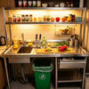 Stainless Steel Sink Kitchen Work Benches Table Washing Basin with Drawer & Rack