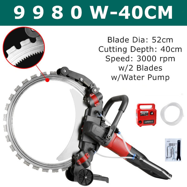 9980W Concrete Cutting Ring Saw Cement Road Concrete Wall Cutting Machine 40cm