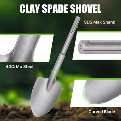SDS-Max Clay Spade Alloy Steel Shovel Bit for Construction Trenching Landscaping