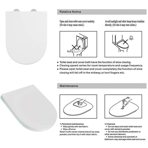 Heavy Duty Square Toilet Seat Soft Close Quick Release Easy Cleaning Bathroom AU