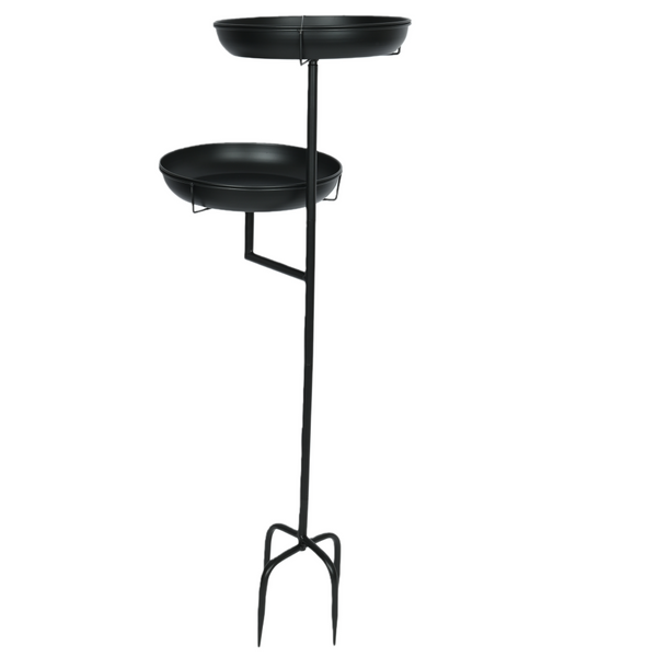 Metal Bird Bath Bowl Free Standing Detachable Decoration Spa Birdfeeder Garden