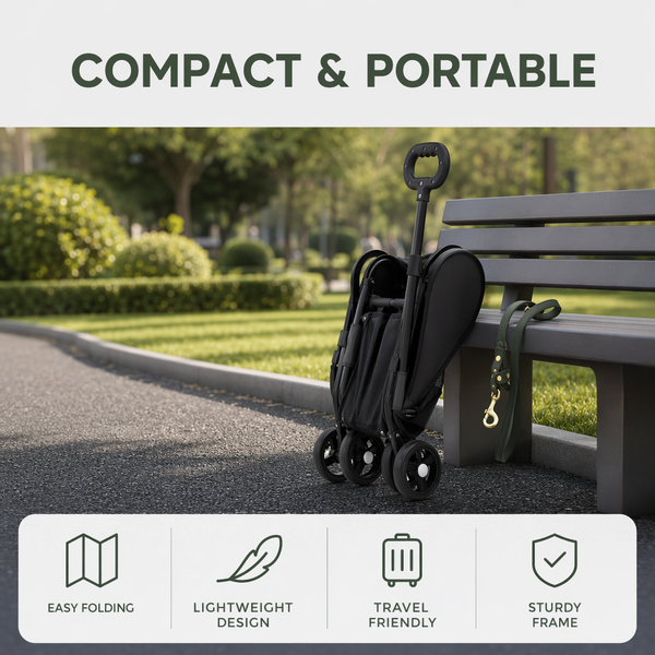 Pet Stroller Dog Cat Carrier Cart Foldable Travel Puppy Trolley Travel Outing