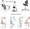 Saddle Stool Rolling Chair Saddle Chair w/ Back Support Dentist Salon Spa Chair