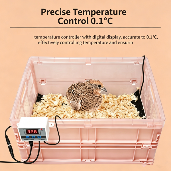 Portable Bird Brooder Box Chicken Coop Parrot Incubator Temperature Control