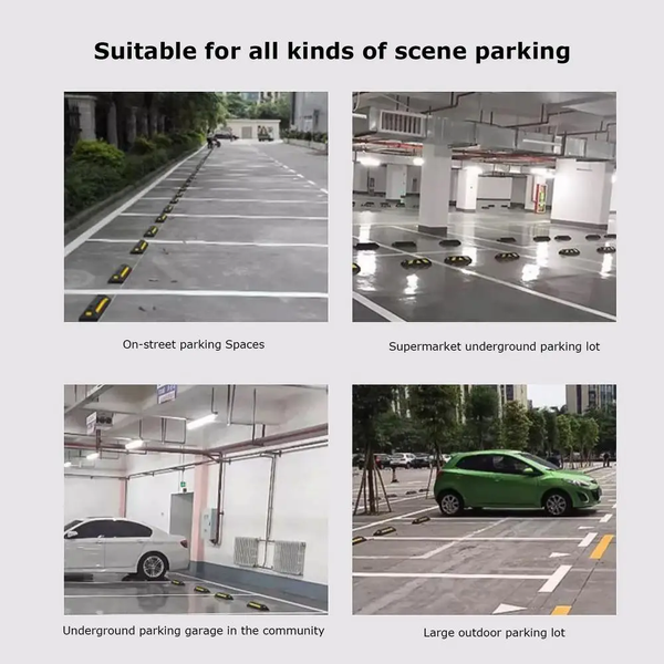 2pcs Car Parking Barrier Anti-Collision Locator Rubber Block Truck Wheel Limiter