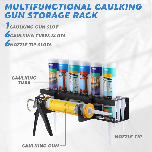 Caulk Mastic Sealant Tube Gun Holder Bracket 6 Holes Heavy Duty Sealant Rack