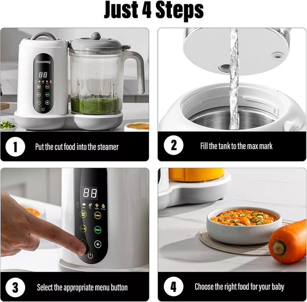 450W 4 IN 1 Baby Food Maker Baby Food Blender and Steamer Food Electric Mixer