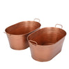 2pcs Beverage Tub Wine Champagne Bucket Cooler Drinks Cooler Vintage Copper AU