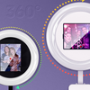175cm 360° Photo Booth Machine Selfie Digital Portable PhotoBooth with LED Light