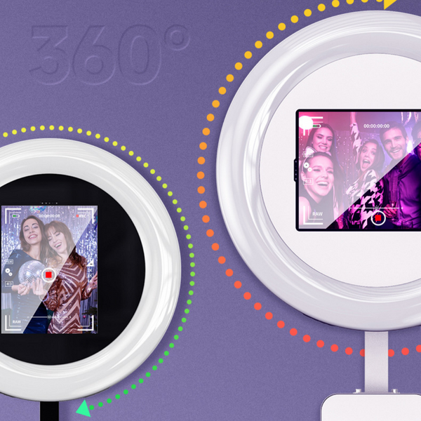 175cm 360° Photo Booth Machine Selfie Digital Portable PhotoBooth with LED Light