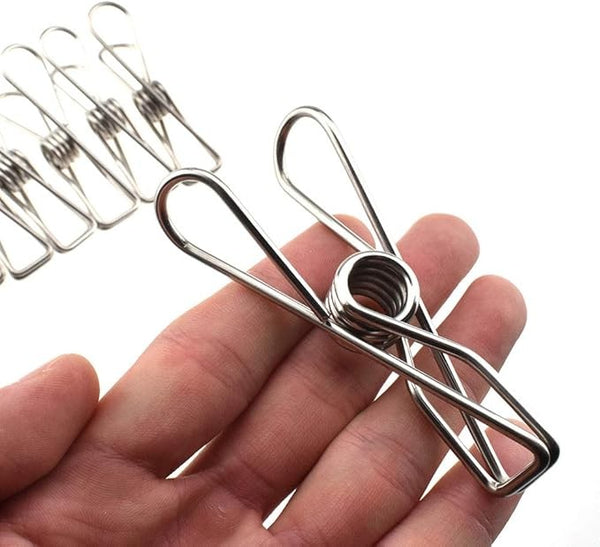 60pcs Stainless Steel Clothes Pegs Hanging Windproof Wire Clips Photos Clips AU