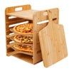 13" Pizza Rack Wooden Pizza Peel Rack  4 Tier Non-Stick Pizza Paddle Pizza Board
