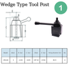 6 Pcs 250-222 BXA Wedge Type Quick Change Tool Post Set For 10" -15" Lathe Steel