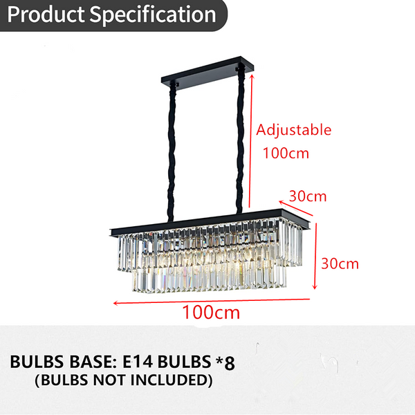 Luxury American Retro Crystal Pendant Lights Ceiling Light Deco Fixture 3 Colors