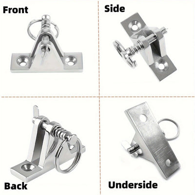 4Pcs 316 Stainless Steel Top Deck Hinge with Pin & Ring for Marine Boat Bimini