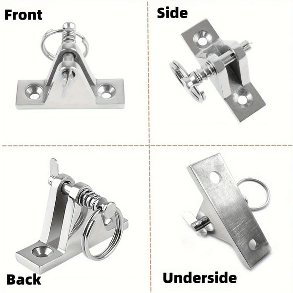 4Pcs 316 Stainless Steel Top Deck Hinge with Pin & Ring for Marine Boat Bimini