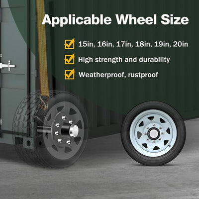 2Pcs Shipping Container Wheels 8/6-Lug Wheels Shipping Container Accessories