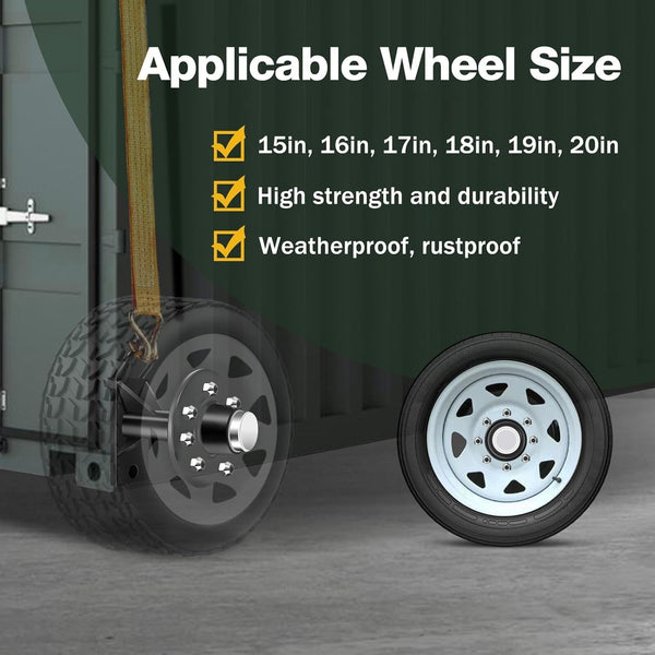 2Pcs Shipping Container Wheels 8/6-Lug Wheels Shipping Container Accessories
