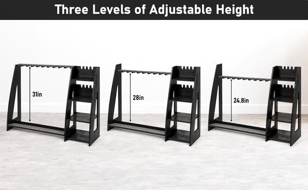 10-Slot Standing Rifle Gun Rack Shotgun Firearm Home Storage Display Wooden Rack