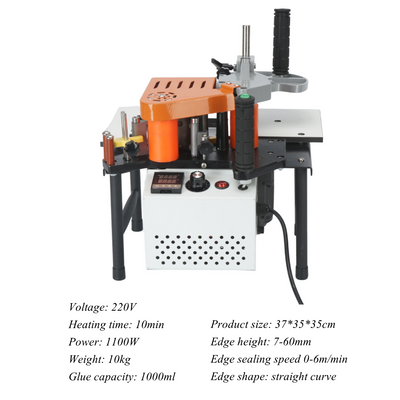 Portable Edge Bander Manual Woodworking Edge Banding Machine Double Side Gluing
