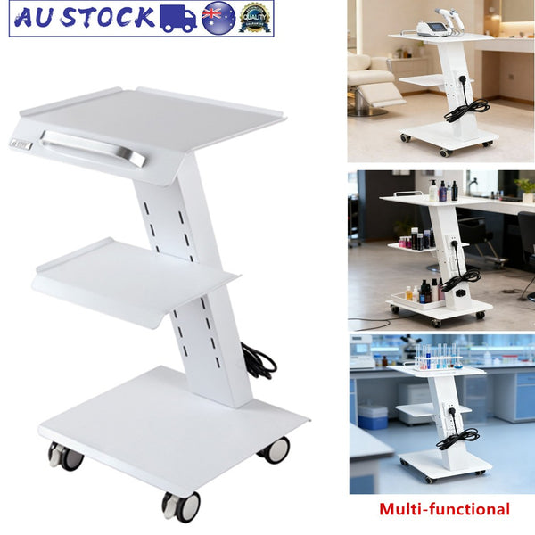 Medical Trolley Stand Dental Oral Scanner Holder W/Sockets 3 Layers Mobile Table