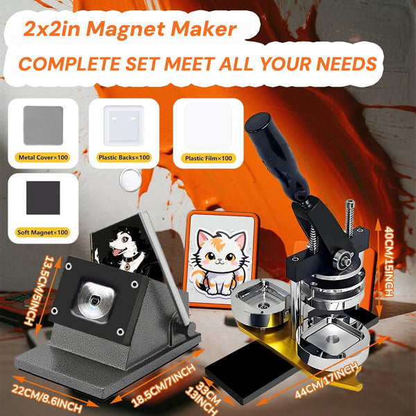 DIY Badge Making Machine Fridge Magnet Maker Kit for 50x50mm Fridge Magnet Badge