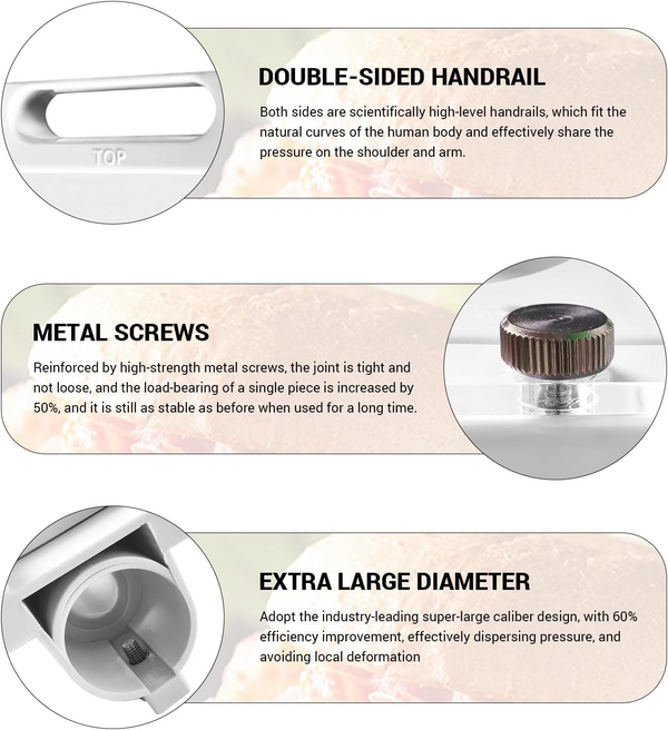 10cm(D) Hamburger Pressing Mould 2-Hole Meat Patty Forming Mold ABS w/5 Tubes