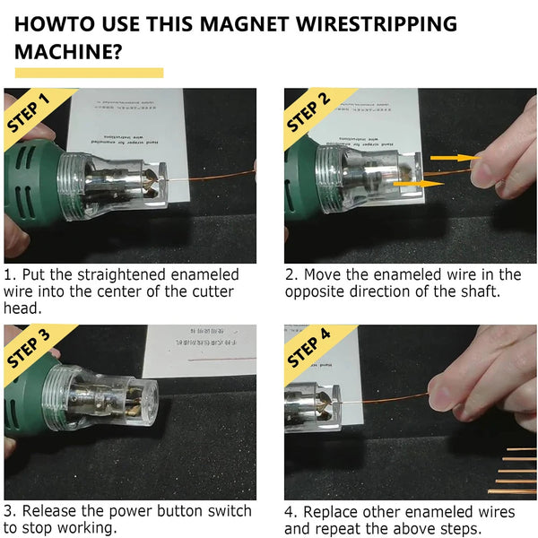 Handheld Magnet Wire Stripping Machine Wire Stripper Cutter Wire Paint Scraper