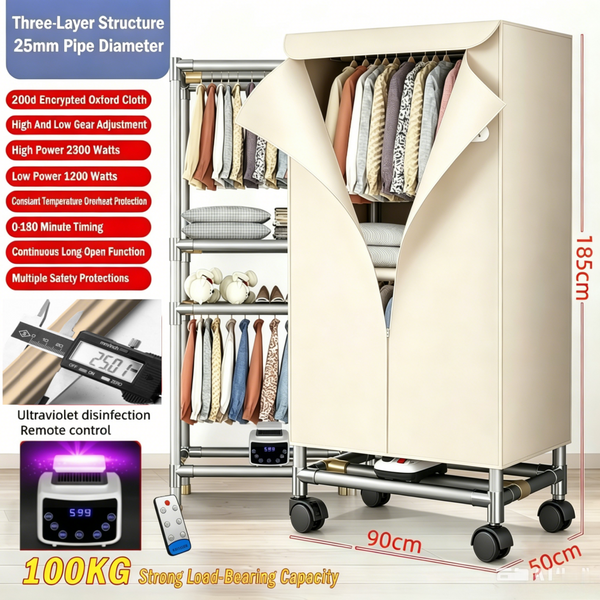 2300W Electric Portable Clothes Dryer Negative Ion Clothes Heater Quickly Drying