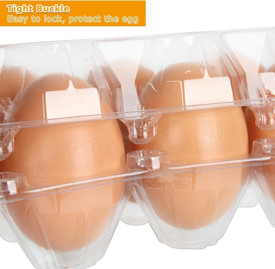100X Large Egg Cartons 6/12 Eggs Holder PET Empty Chicken Egg Tray Freezer Safe