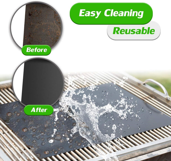 5Pcs/set Reusable BBQ Grill Mat Bake Cooking Sheet Non-Stick BBQ Pad