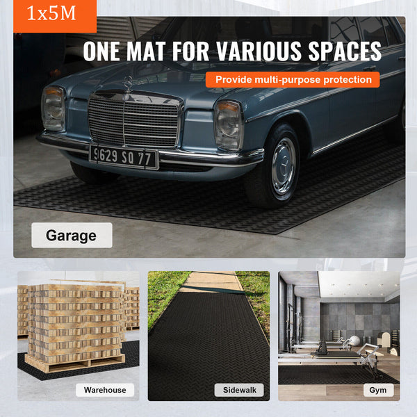 Diamond-Plate Rubber Flooring Roll 3mm Thick Garage Floor Mat 1*5M Anti-Slip