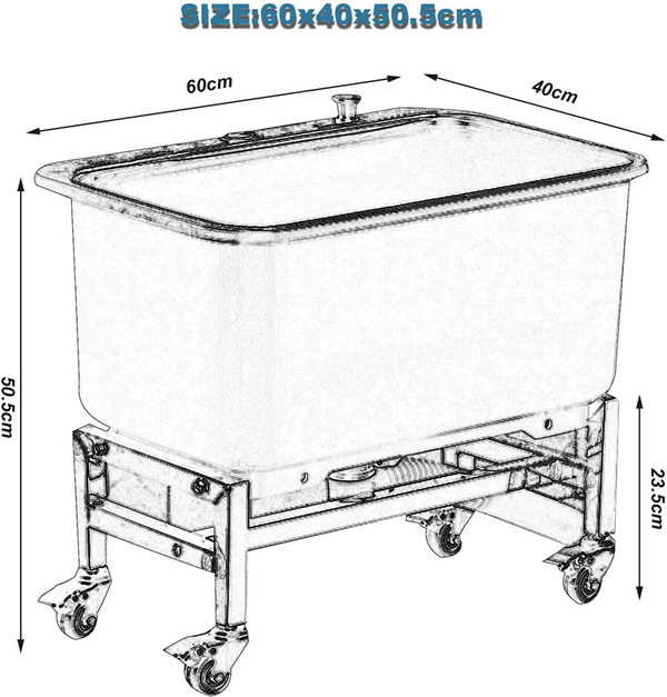 Rolling Floor Mop Sink Mop Cleaning Basin with Drain Buttoon Commercial Sink AU