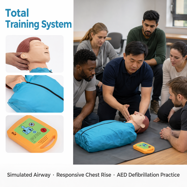 CPR Manikin Training Kit Teaching Model Adult First Aid Learning with Mini AED