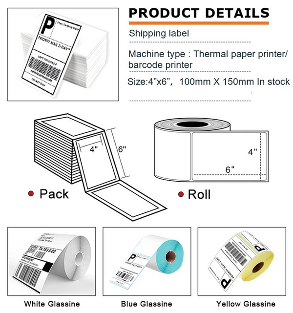 DIRECT THERMAL 4x6 Shipping Label 20Rolls 100x150mm Fastway AUSPOST Label 10000