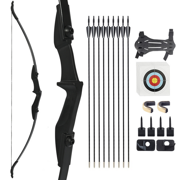 53" Archery Takedown Recurve Bow Set 40lbs Hunting Bow Arrows Target Shooting AU