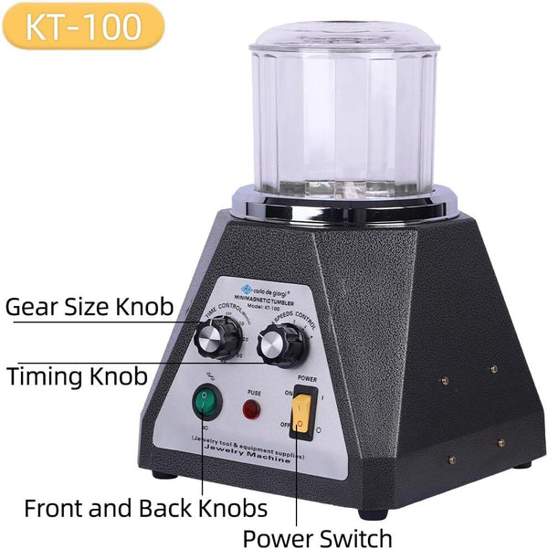 Magnetic Rotary Tumbler Polisher Jewelry Polisher Finishing Machine With Timer