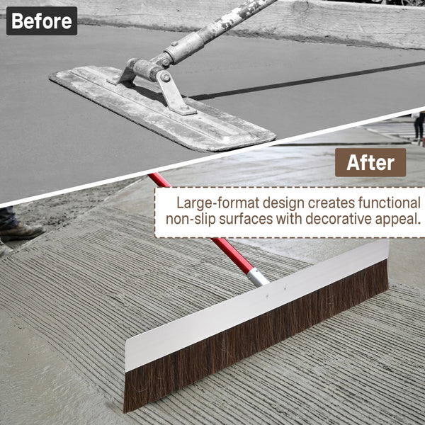 Aluminum Backed Concrete Broom 1220mm Concrete Broom for Driveways Wet Concrete