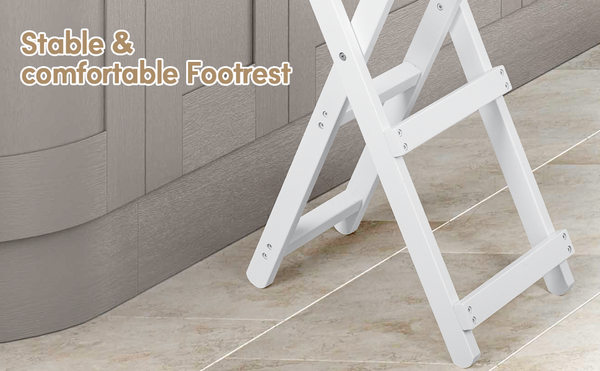 Bamboo Bar Stool Foldable Design W/ Ergonomic Backrest Space-saving For Bars