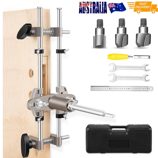 Mortise Mortice Lock Jig Door Lock Hole Opener Kit w/Tungsten Cutter 18/22/25mm