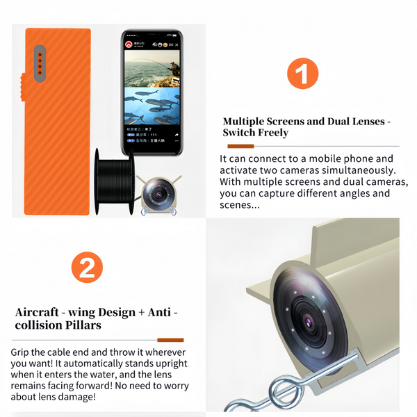 HD Professional Fishing Camera Underwater Recorder Mobile Access Super Depth