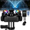 Stainless Steel Pond Fountain Aerator 4 RGB Lights Fountain Pump Pond Lake Pool