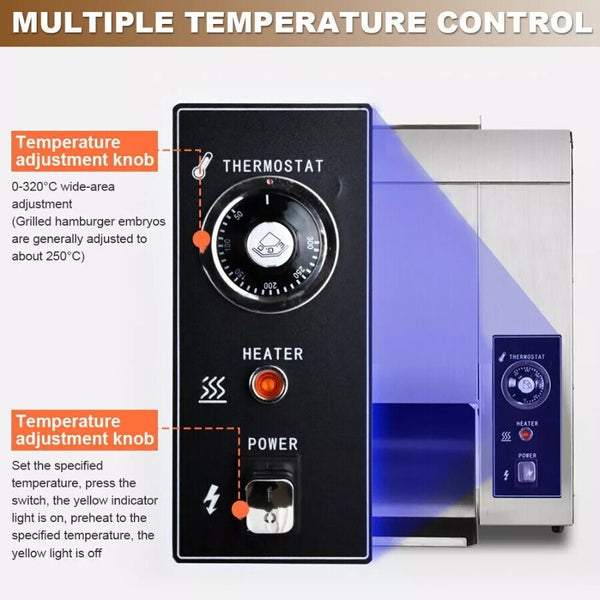 Automatic Hamburger Toasting Machine Commercial Burger Heater Bread Make Toaster