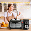 3-in-1 Breakfast Station Includes Coffee Maker Non-Stick Griddle Toaster Oven