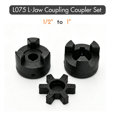 L075/L095 1/2" to 1" Flexible L-Jaw Coupling Coupler Set HT250 Cast Iron