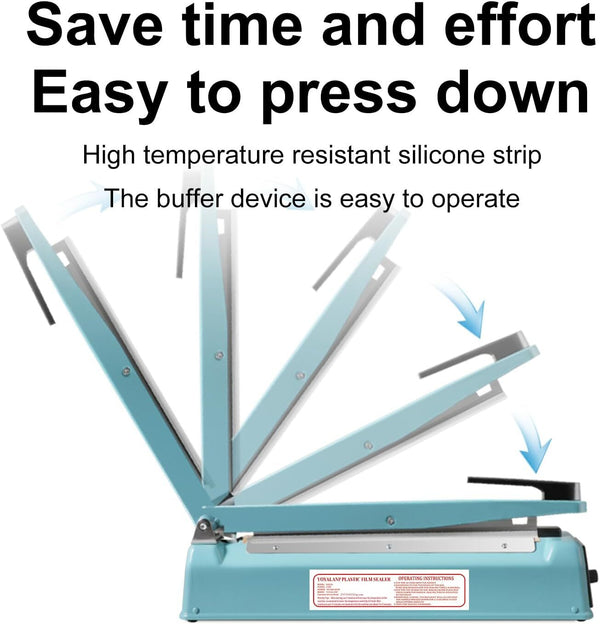 200/300/400mm Impulse Heat Sealer Plastic Bag Sealing Machine Metal Bag Sealer