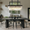 Modern Crystal Chandelier 8 Lights Black Ceiling Pendant Light Fixture 3 Colors