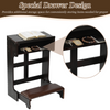 Wood Prayer Bench Stool Kneeler with Shelf and Cushion Church Prayer Table Chair