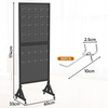 174cm Tall Metal Pegboard Display Rack Retail Display Rack w/ Wheels 30 Hooks AU