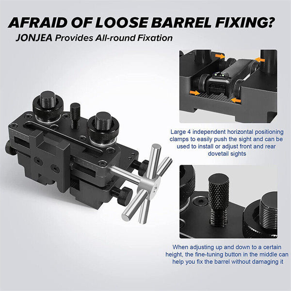 Pistol Sight Pusher Tool Front & Rear Sight Prong Assembly Heavy Duty Reversible